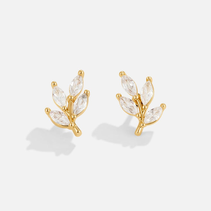 Boucles d’oreilles en cristal avec feuilles