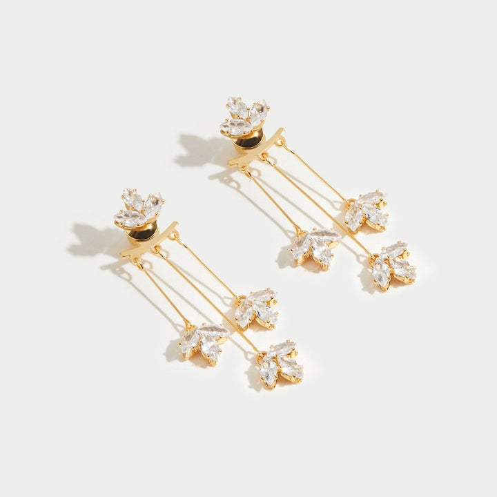 Boucles d’oreilles Lotus cascade en cristal