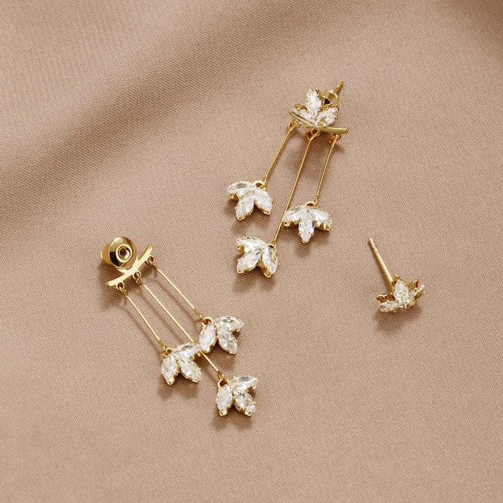 Boucles d’oreilles Lotus cascade en cristal