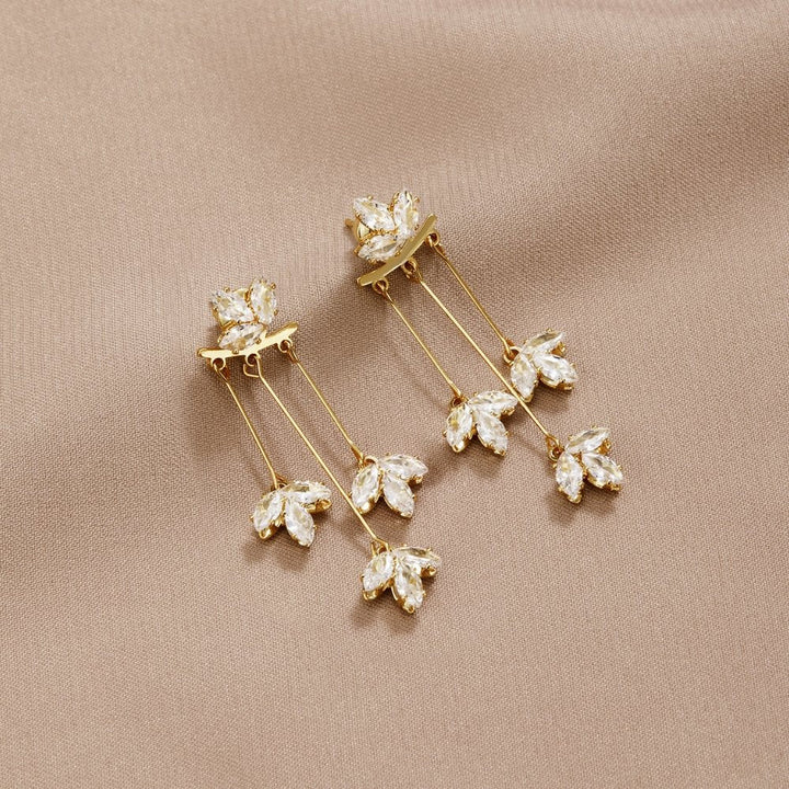Boucles d’oreilles Lotus cascade en cristal