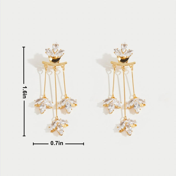 Boucles d’oreilles Lotus cascade en cristal