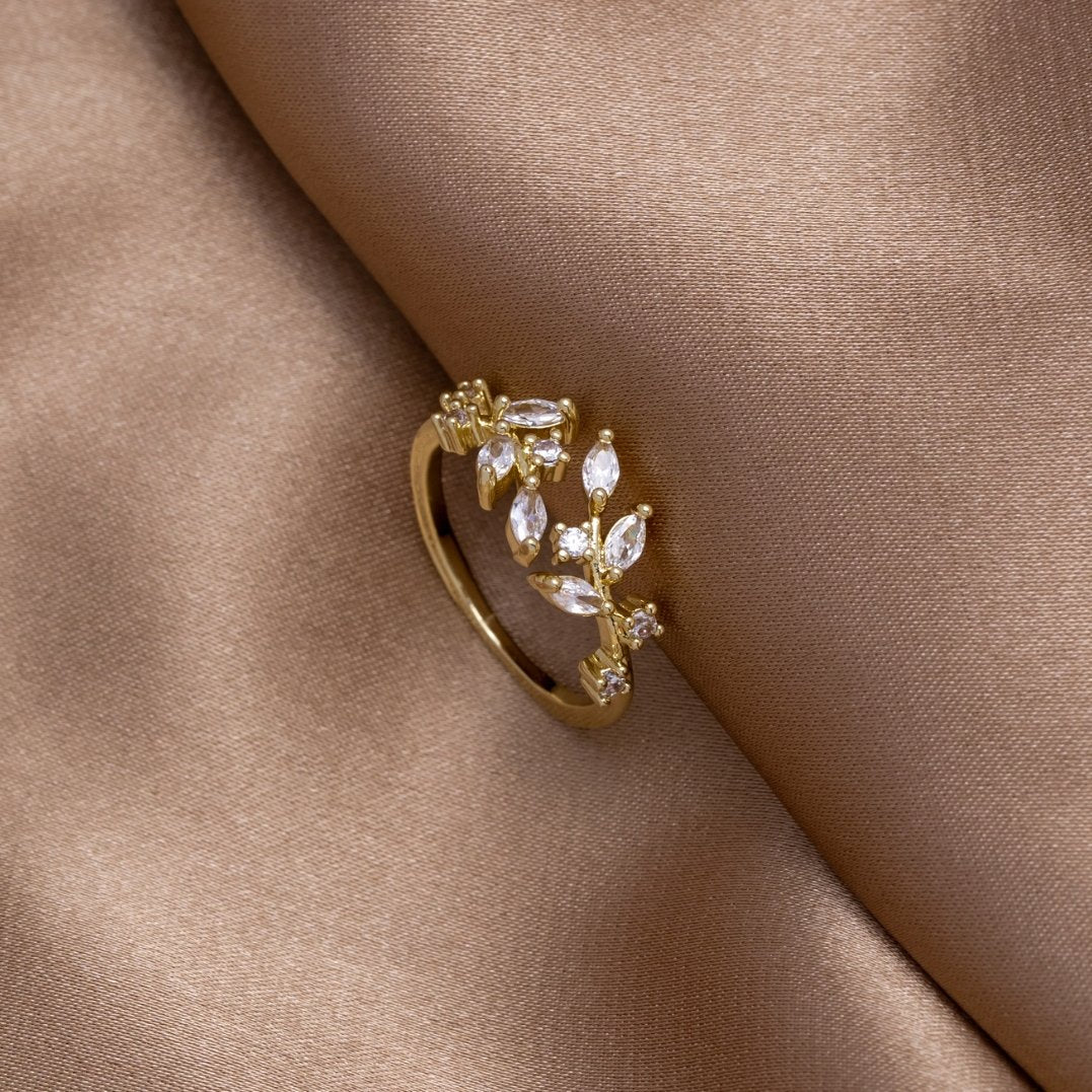 Bague 18K or cristaux