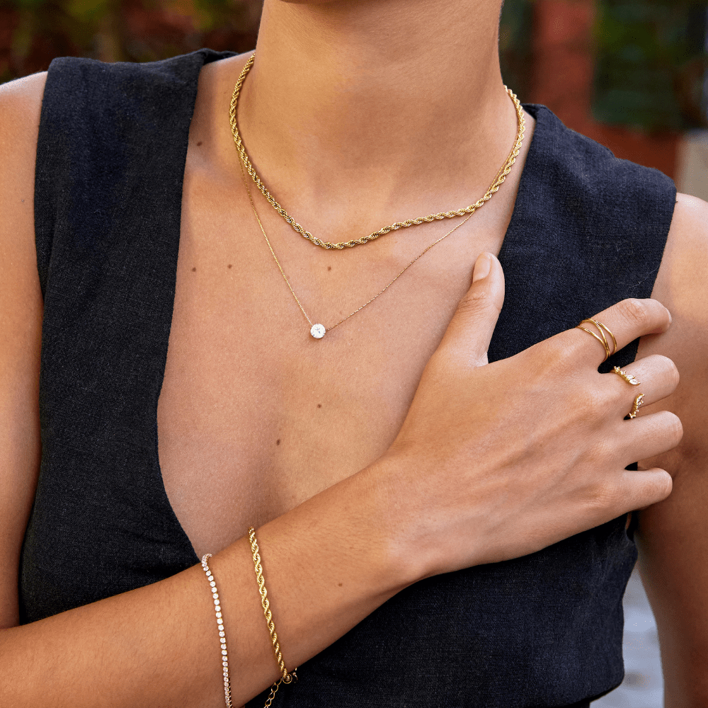 Collier fin en cristal rond