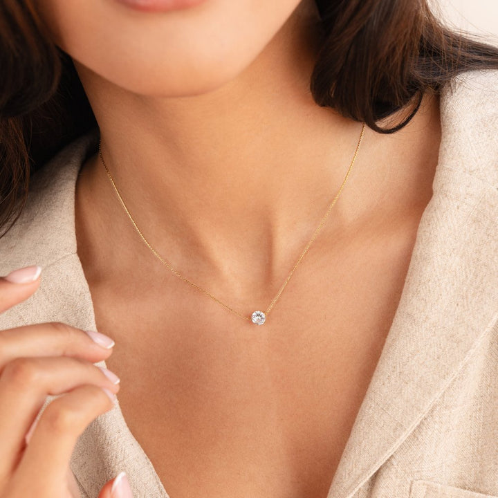 Collier fin en cristal rond