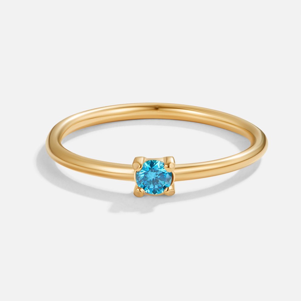 Bague décembre pierre de naissance 18K dorée