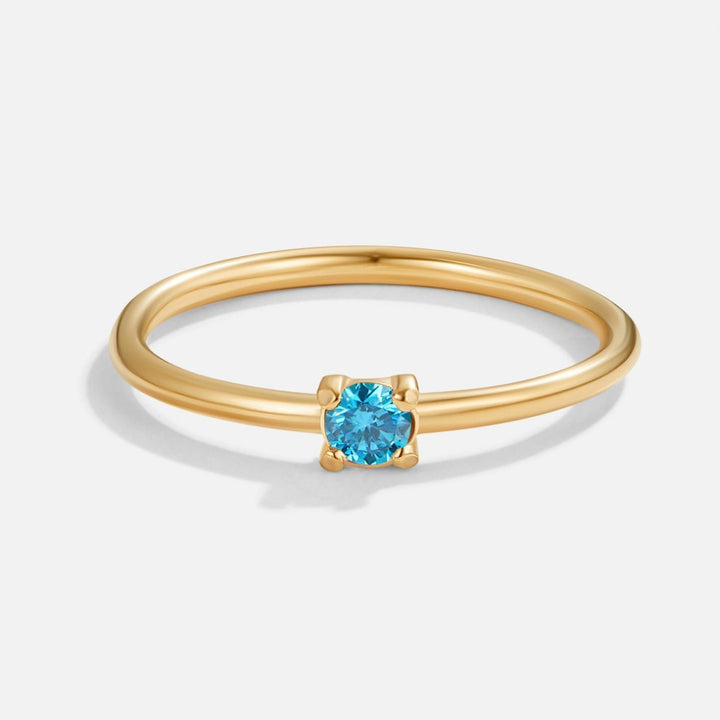 Bague décembre pierre de naissance 18K dorée