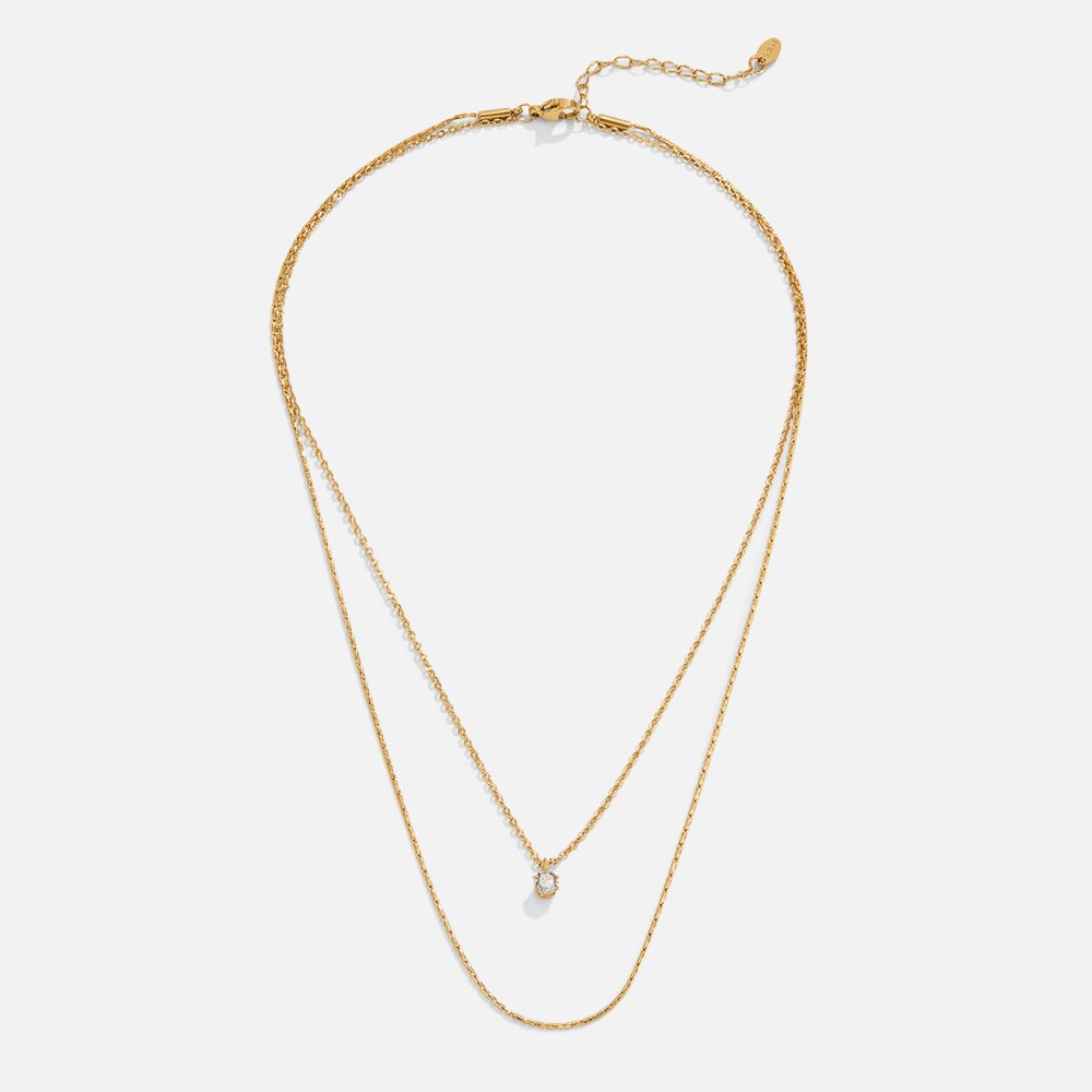 Dina en cristal multirang Collier doré