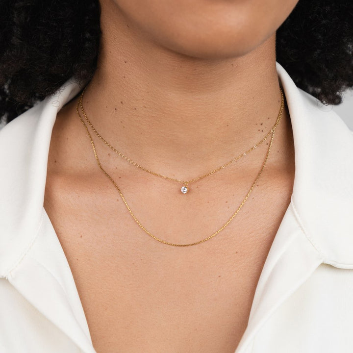 Dina en cristal multirang Collier doré