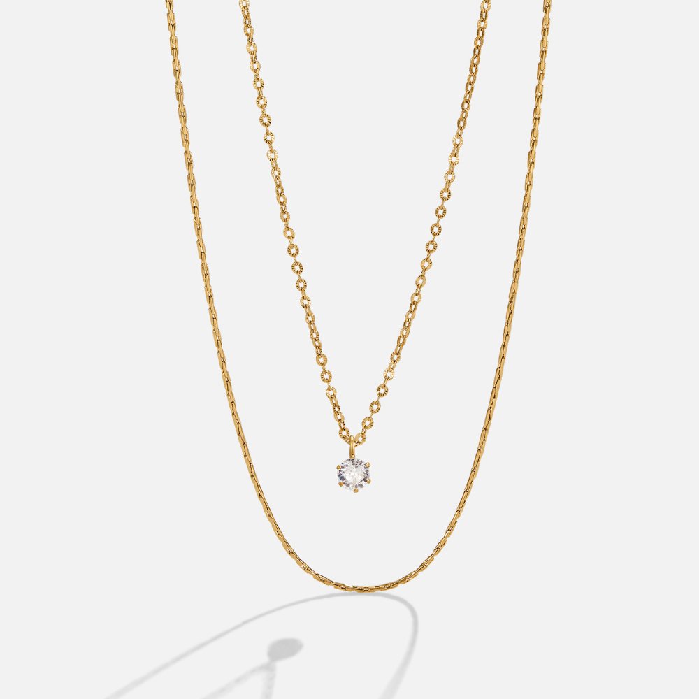 Dina en cristal multirang Collier doré