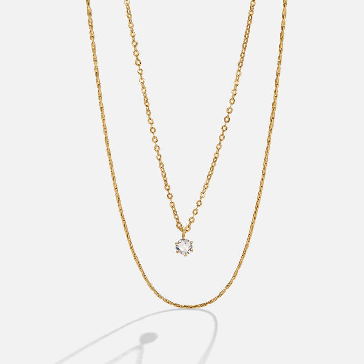 Dina en cristal multirang Collier doré