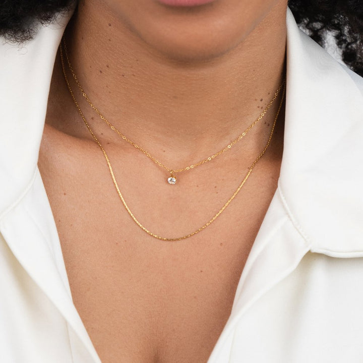 Dina en cristal multirang Collier doré