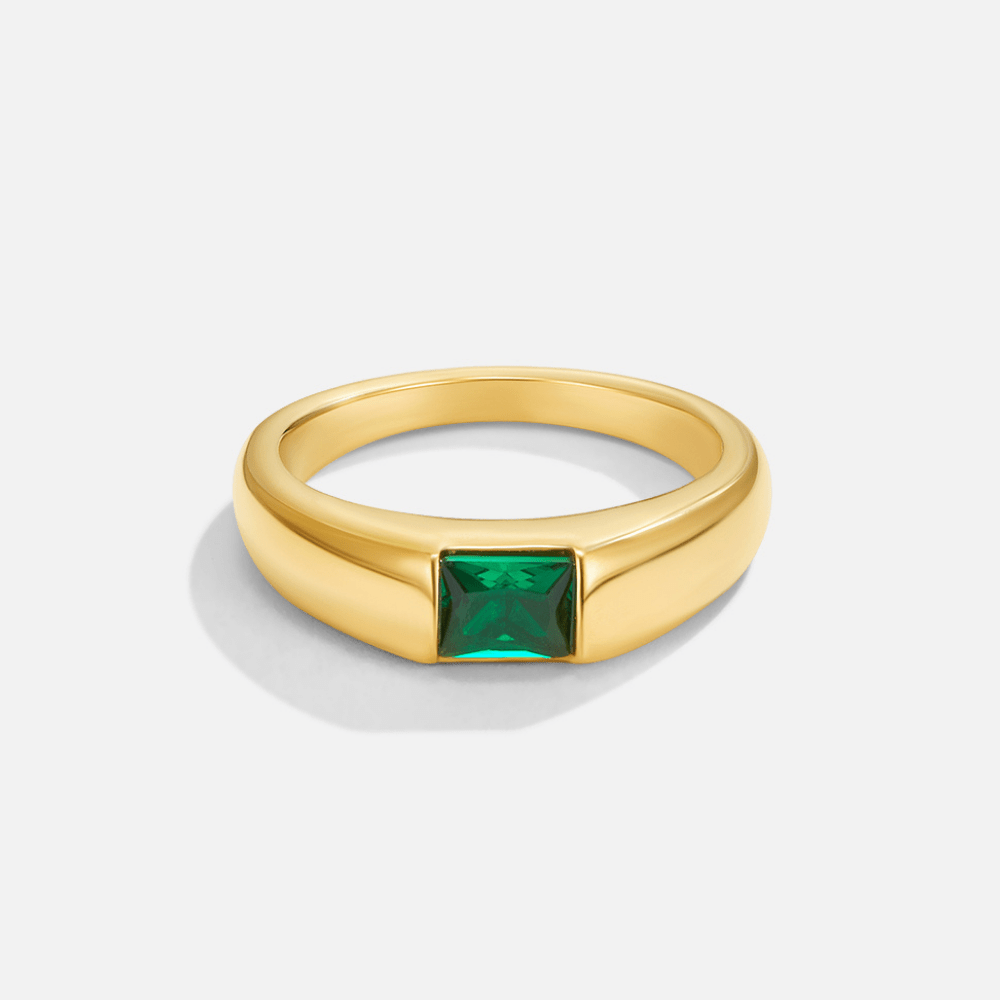 Bague dorée et émeraude Ember