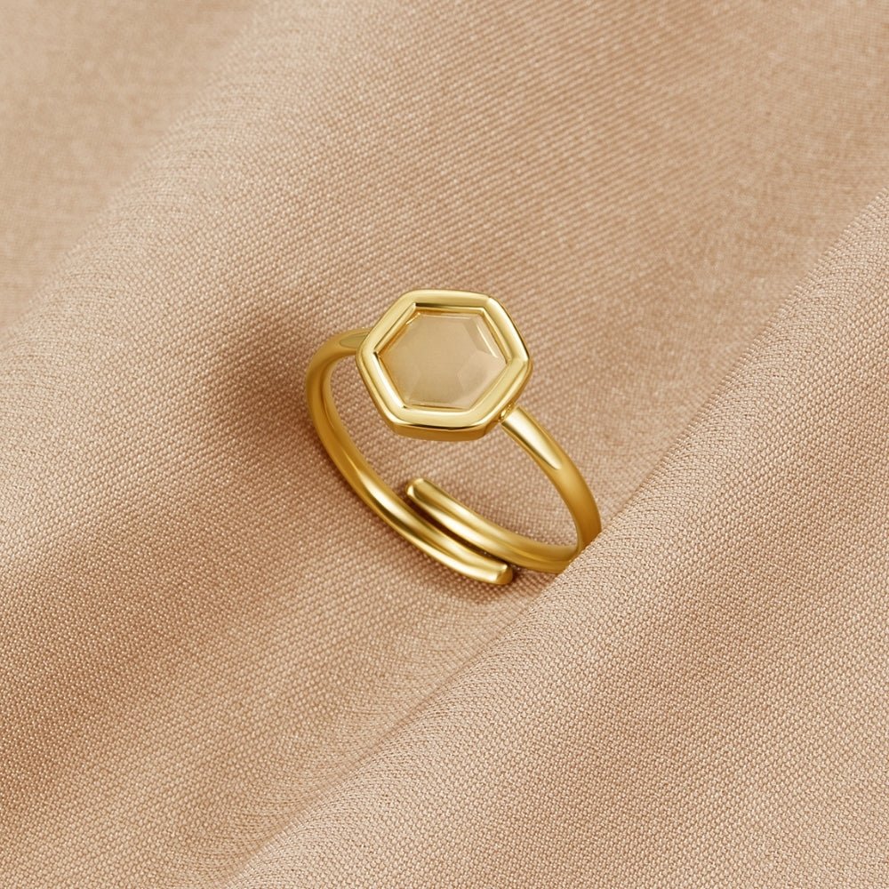 Bague dorée Ember Kamna
