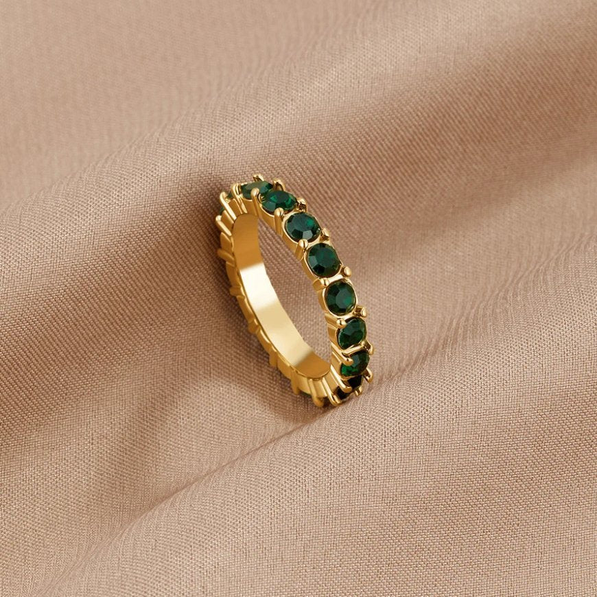 Bague Smaragdova élégance 18K cristal