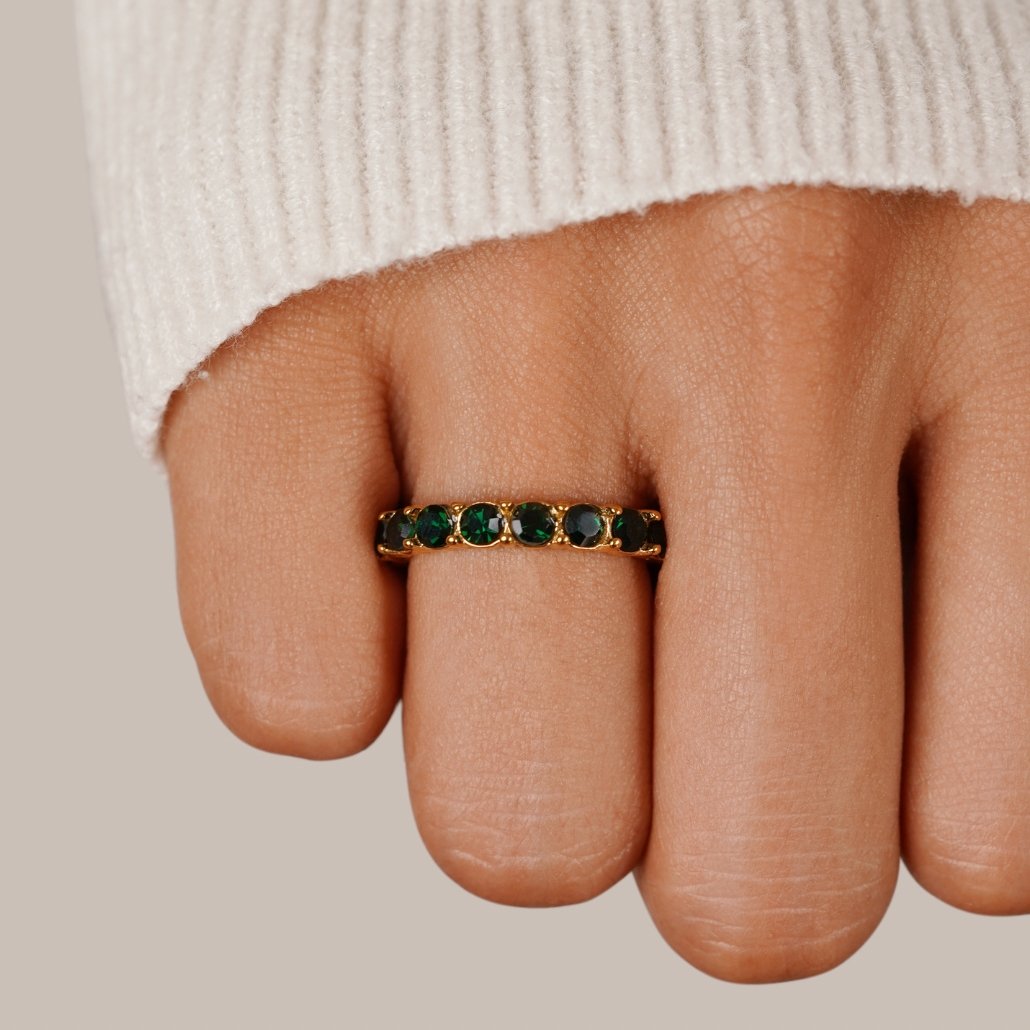 Bague Smaragdova élégance 18K cristal