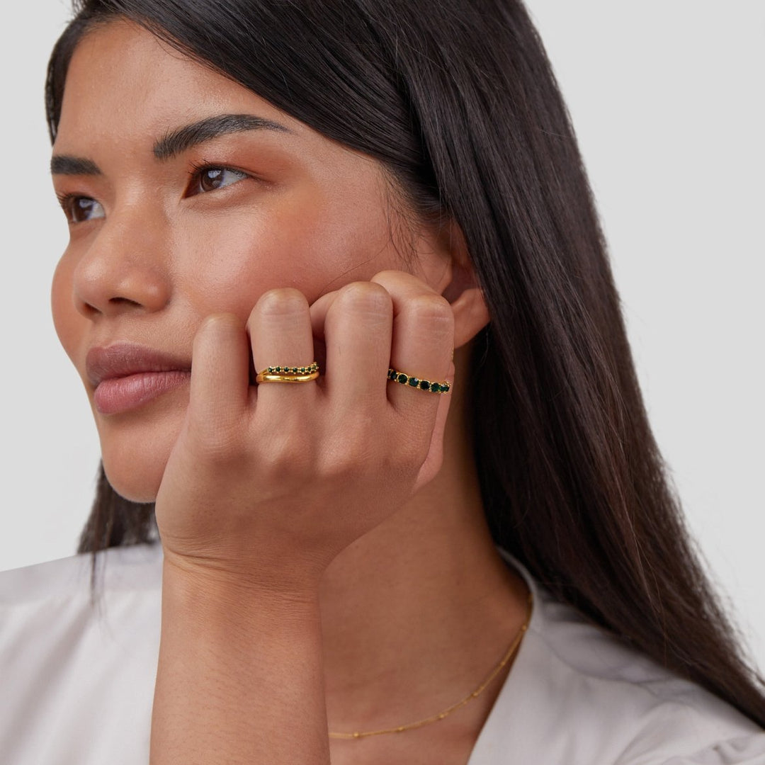 Bague Smaragdova élégance 18K cristal