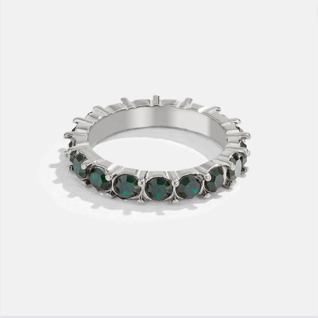 Bague éclatante verte cristal