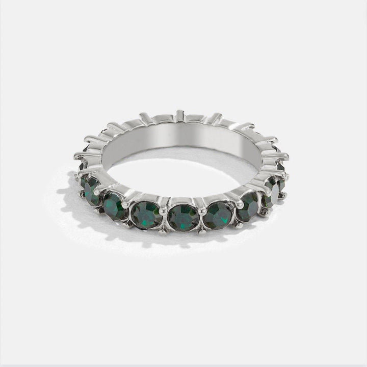 Bague éclatante verte cristal