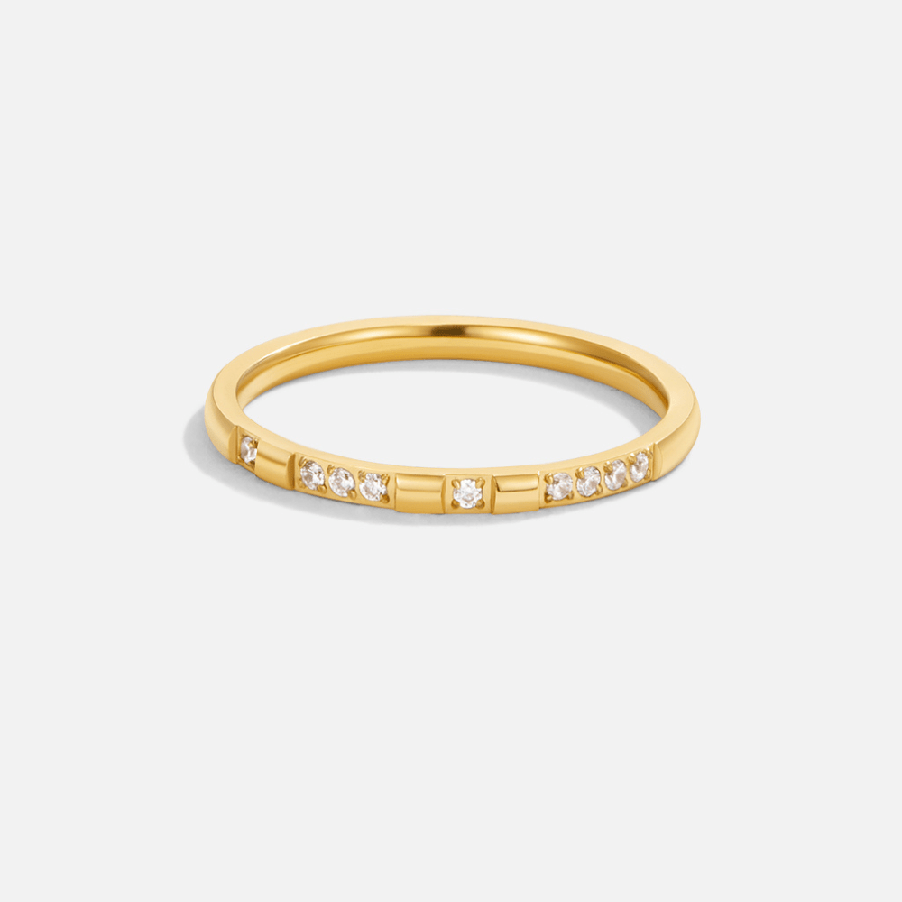 Bague Emery cristal et dorée