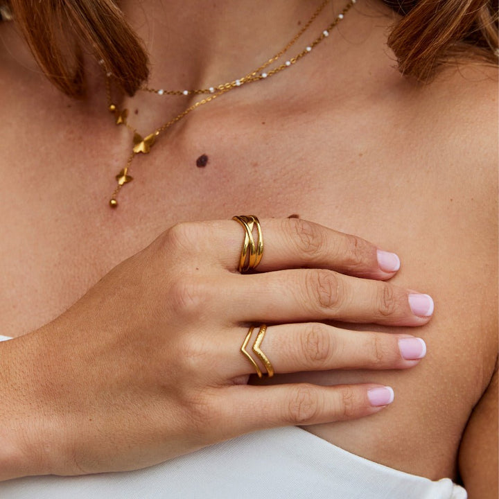 Bague entrelacée Maisie or