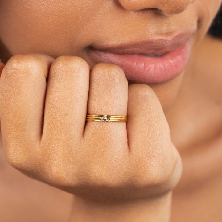 Bague Eula dorée et cristal
