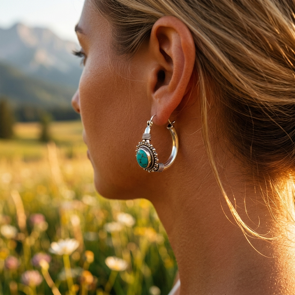 Boucles d’oreilles vintage turquoise