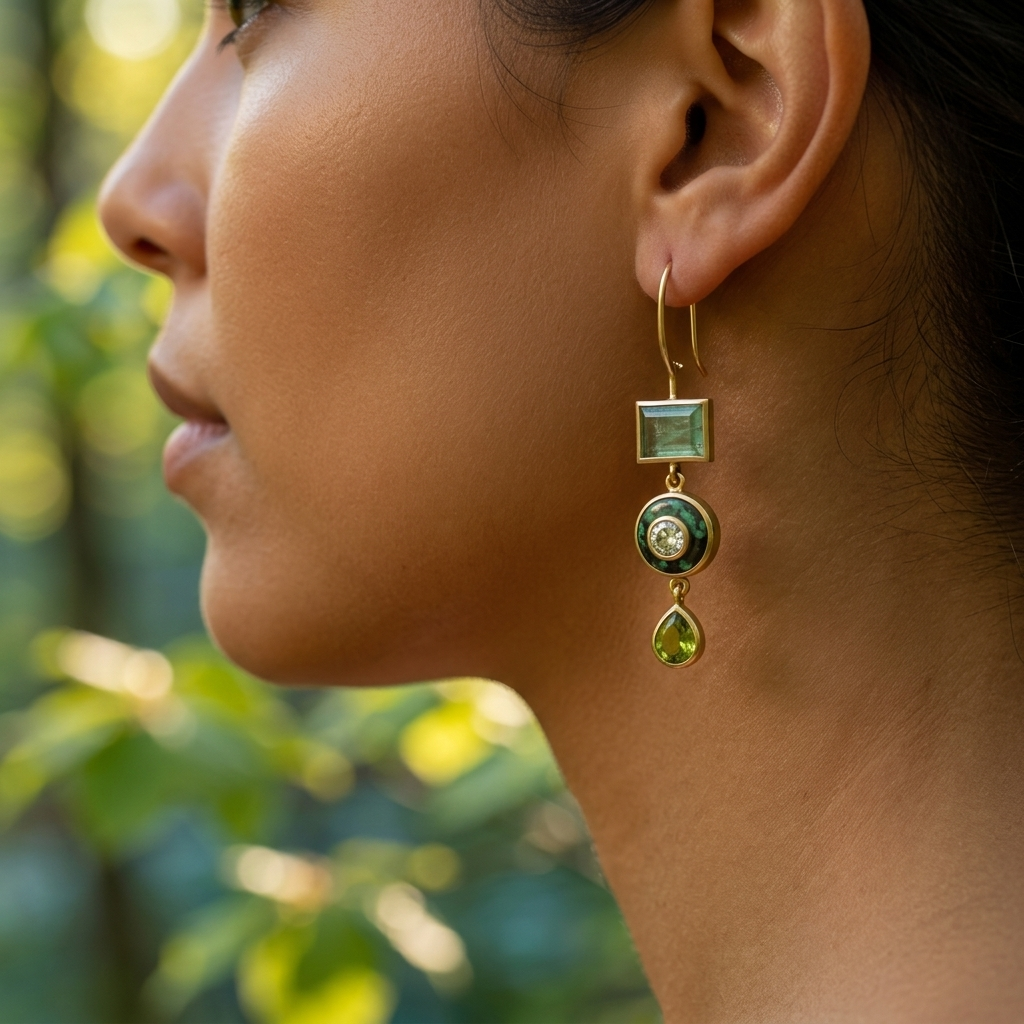Boucles d’oreilles vintage vertes