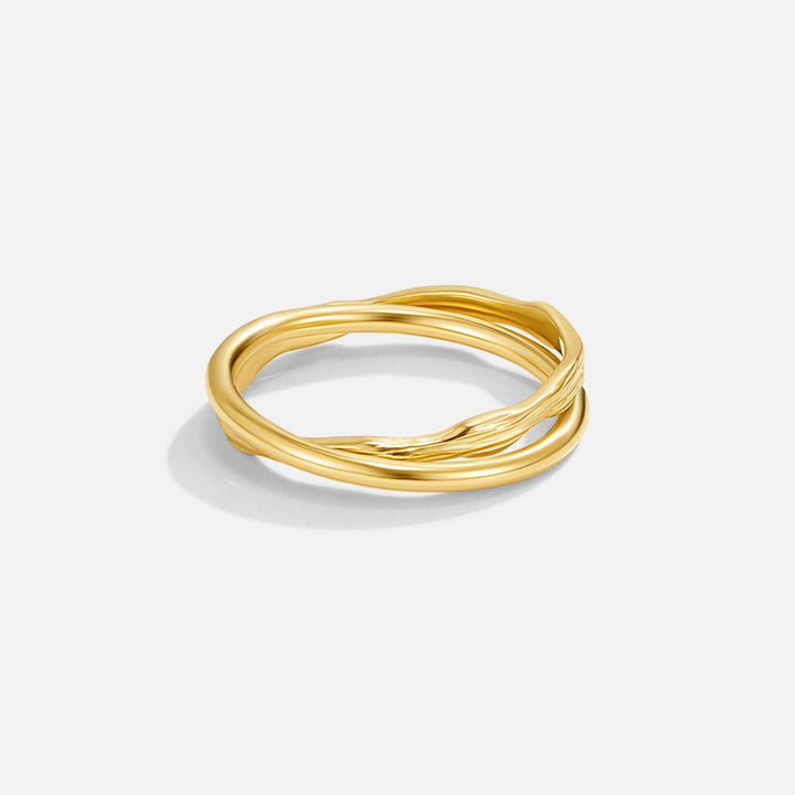 Bague dorée éternité entrelacée