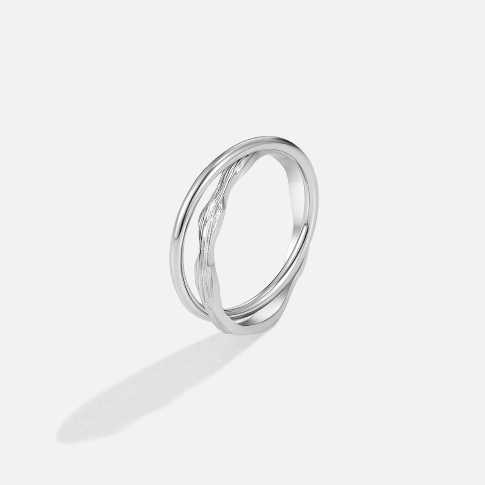 Bague éternité entrelacée argentée