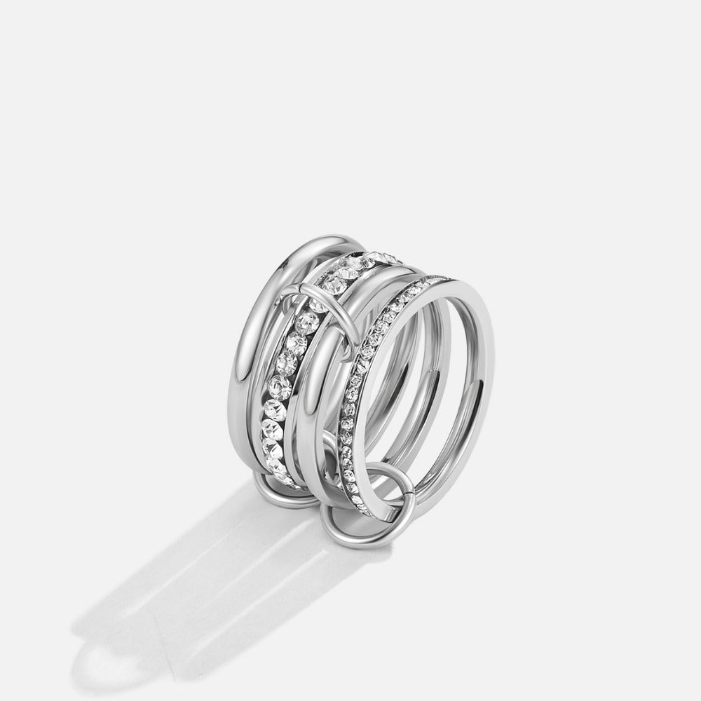Bague éternité lien cristal et argentée