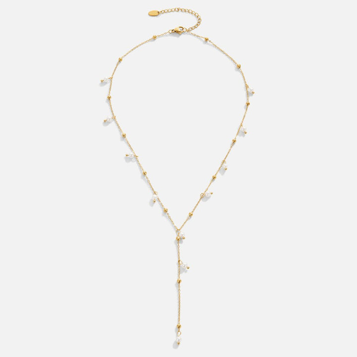 Collier lariat avec pendentif perle