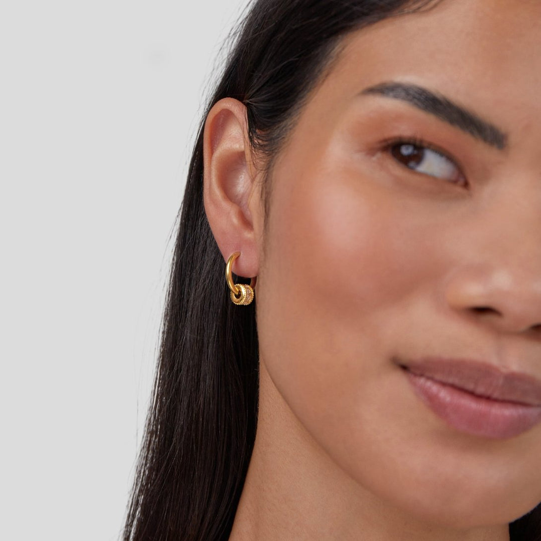 Boucles d’oreilles Gigi en cristal doré 18K