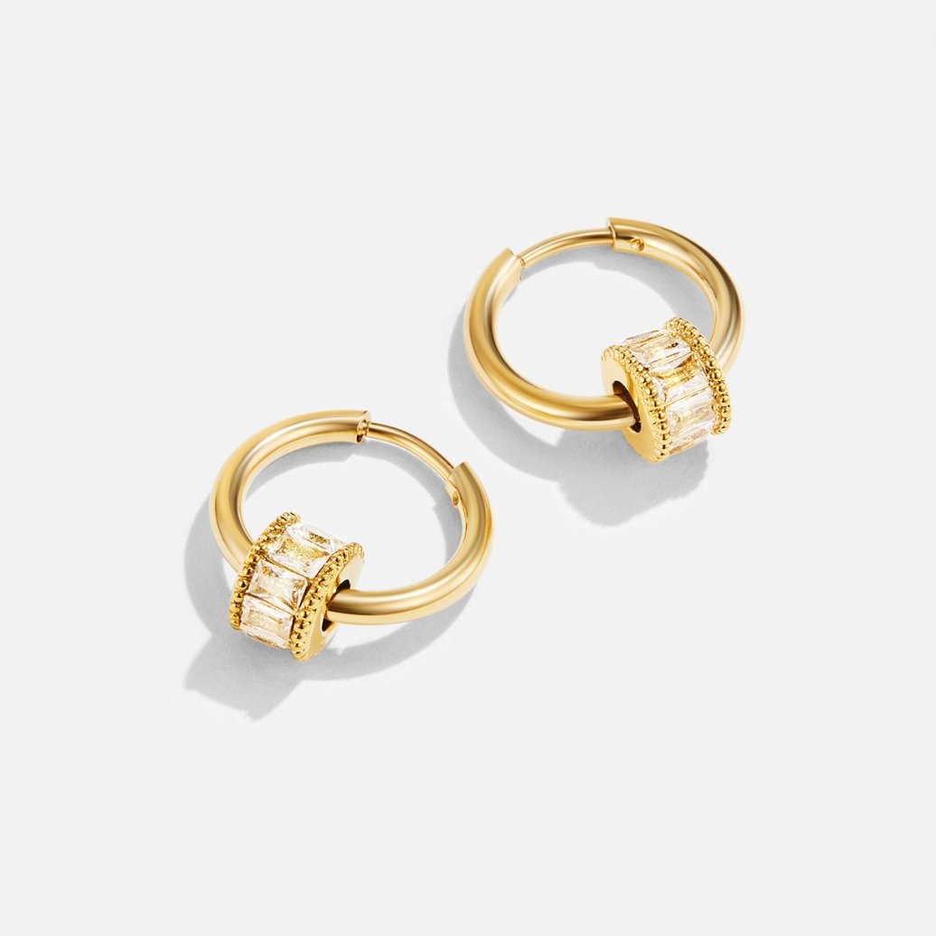 Boucles d’oreilles Gigi en cristal doré 18K