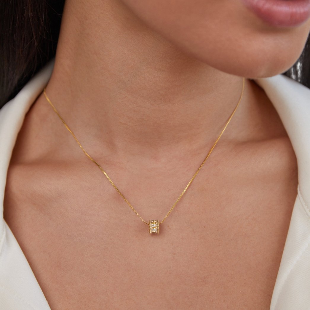 Gigi collier en cristal plaqué or 18K