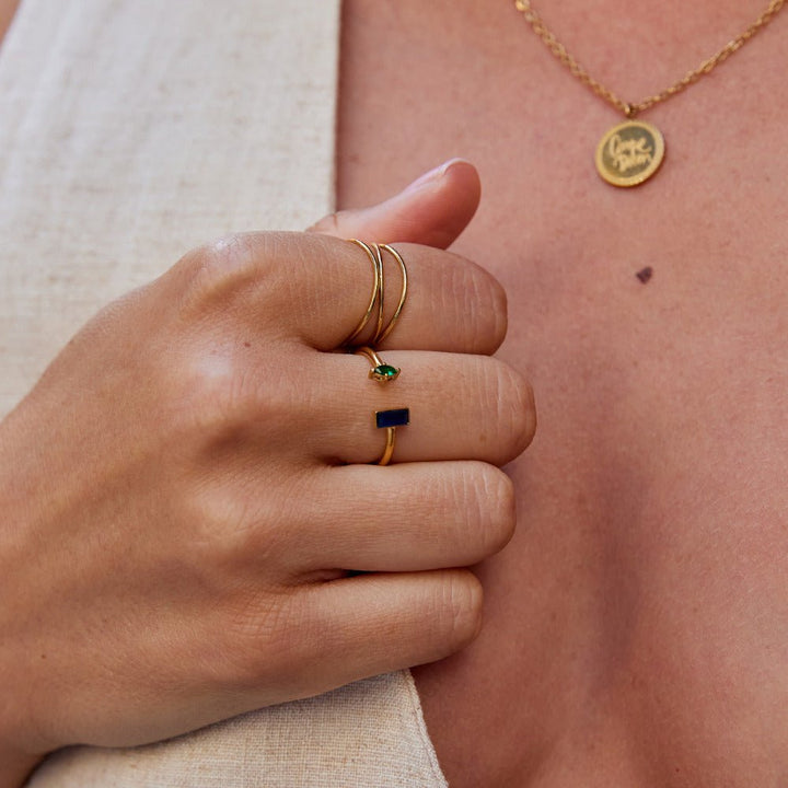 Bague dorée amour cristal