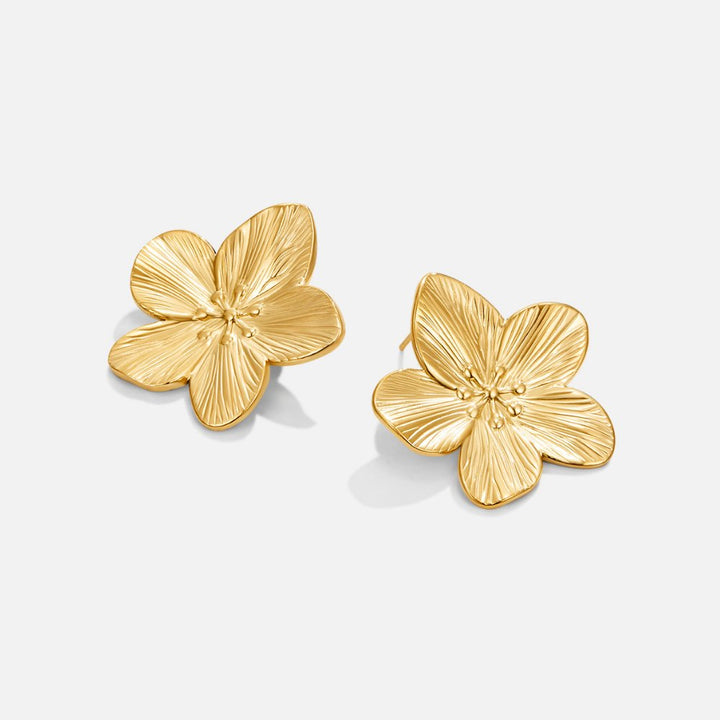 Boucles d’oreilles florales dorées