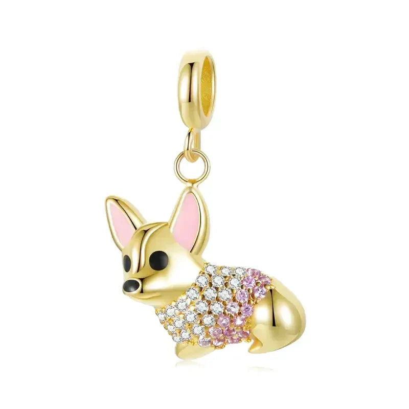 Charm Chihuahua doré - Maison Perle