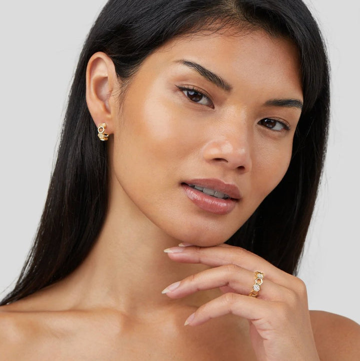 Bague dorée cristal pavée