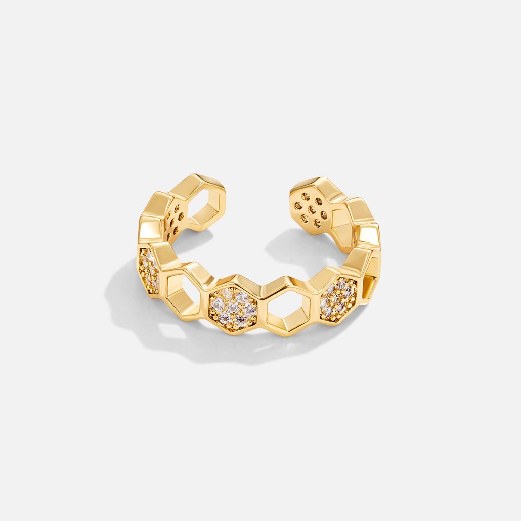 Bague dorée cristal pavée