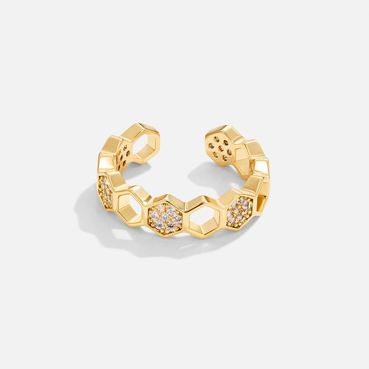 Bague dorée cristal pavée