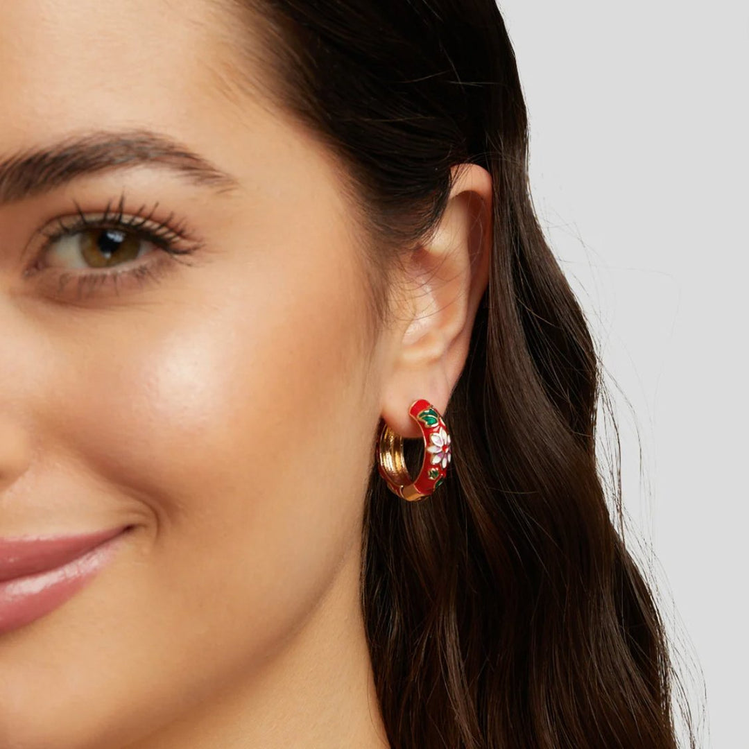Boucles d’oreilles dorées fleurs