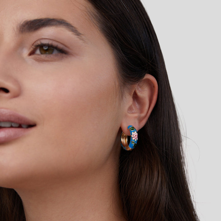 Boucles d’oreilles dorées fleurs