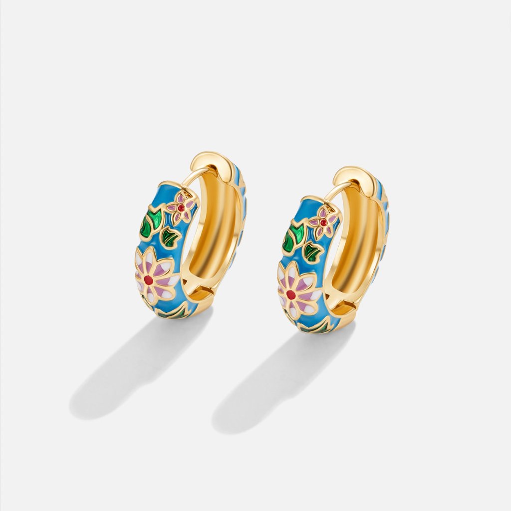 Boucles d’oreilles dorées fleurs