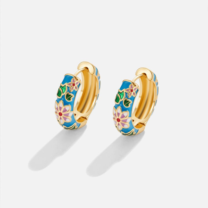Boucles d’oreilles dorées fleurs