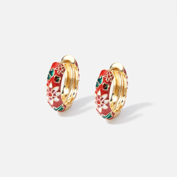 Boucles d’oreilles dorées fleurs