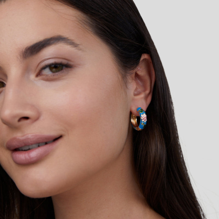 Boucles d’oreilles dorées fleurs