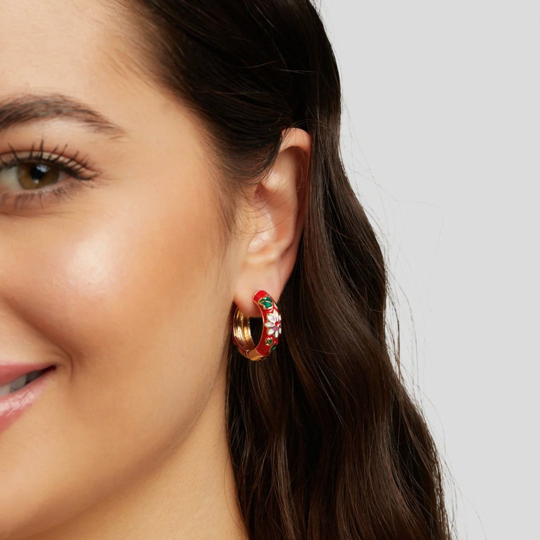 Boucles d’oreilles dorées fleurs