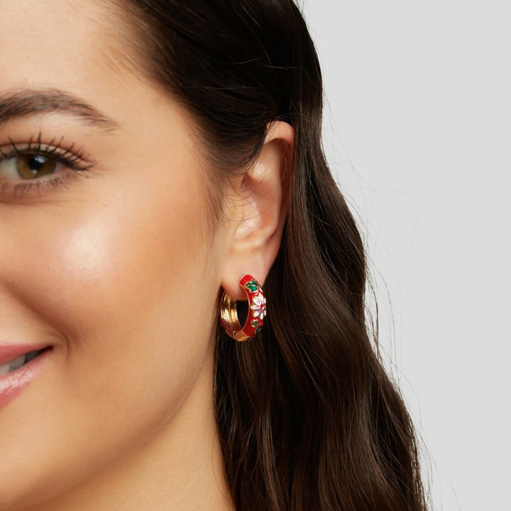 Boucles d’oreilles dorées fleurs