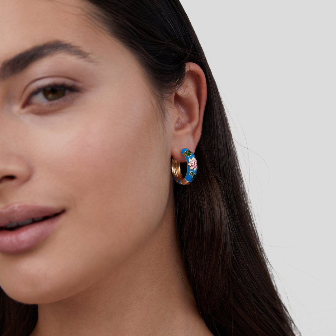 Boucles d’oreilles dorées fleurs