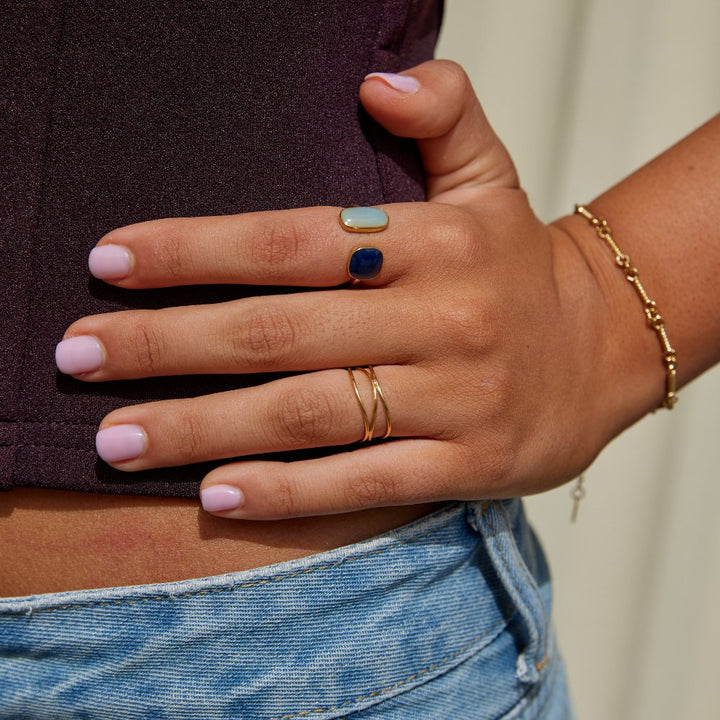 Bague dorée infini